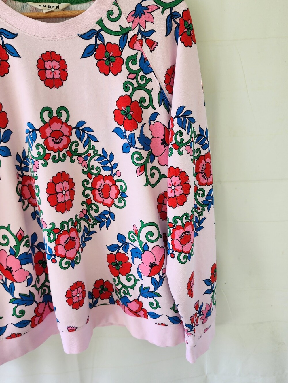 Boden Pink Floral Print Sweatshirt - Picture 5 of 12